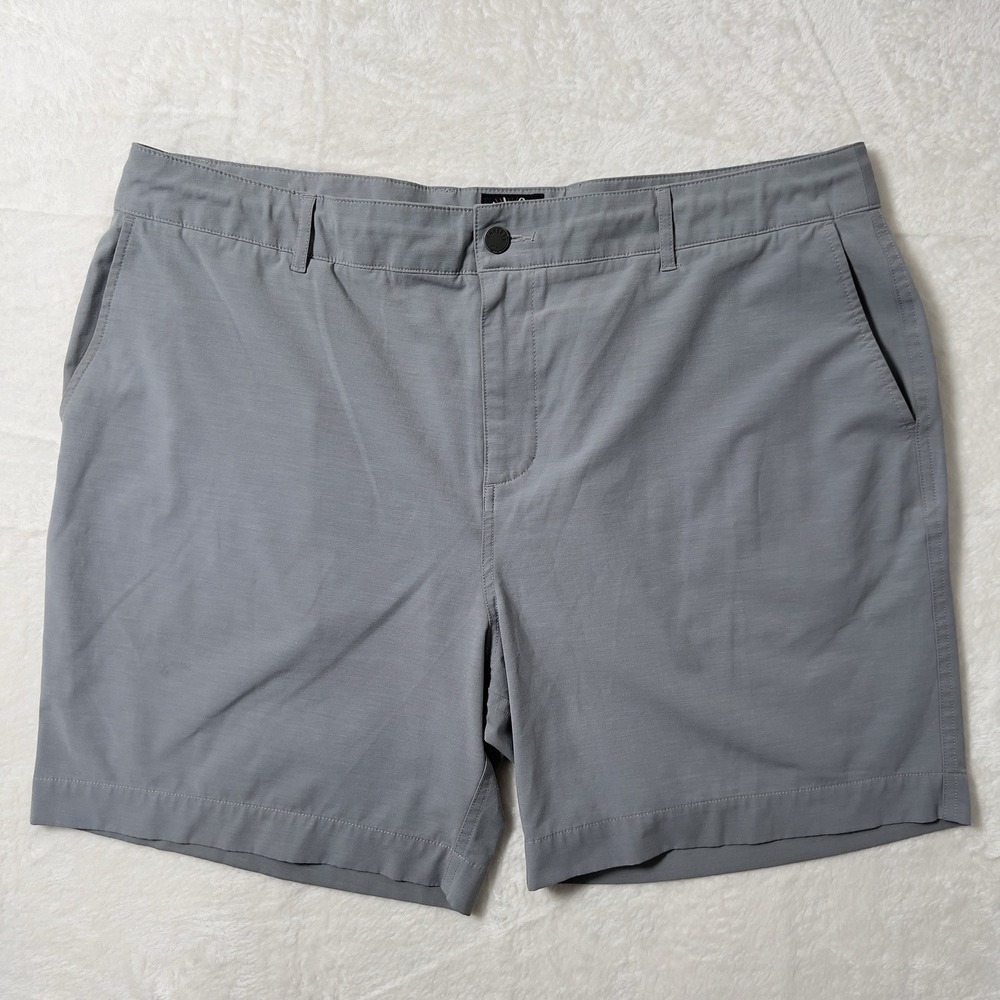Faherty All Day Shorts 7" Mens Sz 38 Gray Flat Front Chino
